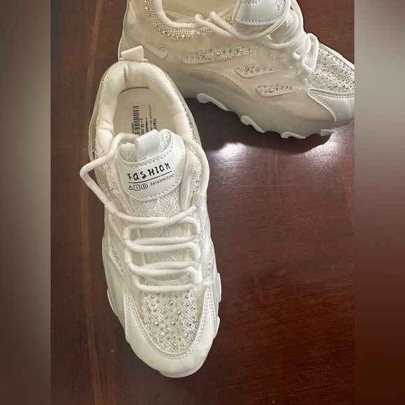 Thick-Soled Sport Shoes With Mesh, Rhinestones sneakers - Picture 4 of 7